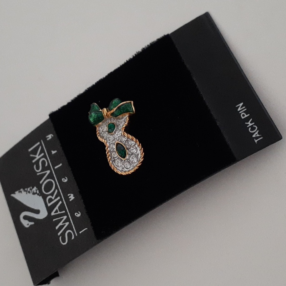 Authentic Swarovski Swan Stamped Mardi Gras Tack Pin E101
